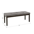 thumbnail image 5 of Weston Home Banford Velvet Tufted Nailhead Bench, Gray, 5 of 5