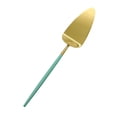 thumbnail image 2 of Koyal Wholesale Modern Wedding Cake Knife And Server Set - 2-Piece Gold Cake Cutter & Server With Mint Handle, 2 of 5