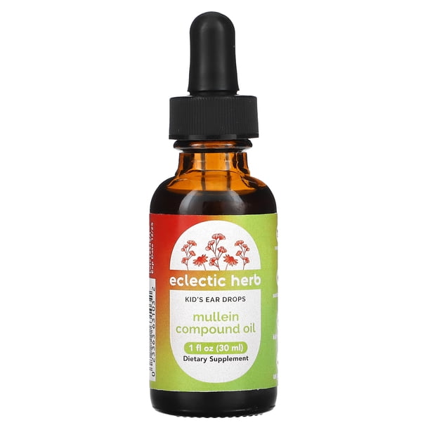 Kids Ear Drops, Mullein Compound Oil, 1 fl oz (30 ml), Eclectic