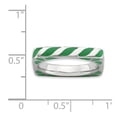 thumbnail image 2 of 3.25mm 925 Sterling Silver Stackable Polished Green Enameled Square Ring Size 7 Stackable Ring for Women, 2 of 2