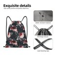 thumbnail image 4 of Daiia Watercolor Floral Pattern Drawstring Backpack, Gym Bag, Lightweight Backpack, Water-Resistant Bag Travel Sports Backpack, Fitness Bag, Yoga Bag-Small, 4 of 6