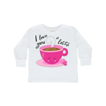

Inktastic I Love You A Latte- cute valentine coffee pun Gift Toddler Boy or Toddler Girl Long Sleeve T-Shirt