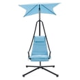 thumbnail image 3 of CorLiving Kingsley Steel Frame Outdoor Hammock Swing Chair with Cushioned Seat and Removable Canopy, Light Blue, 3 of 12