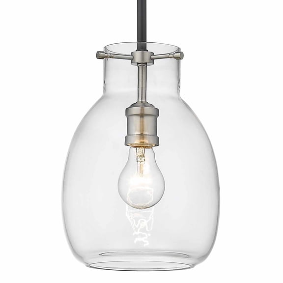 1 Light Mini Pendant Frame Finish Matte Black   Brushed Nickel