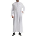 thumbnail image 1 of LOVZFMLL Jackets for Men's Muslim Robe Arab Middle Robe Long Style Long Sleeve Standing Neck Pocket Pullover Fashion Casual Robe, 1 of 8