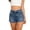 Dark Blue, variant on Women's High Waisted Denim Shorts, Button Closure Jean Shorts with Front Pockets, Cuffed Hem Casual Shorts