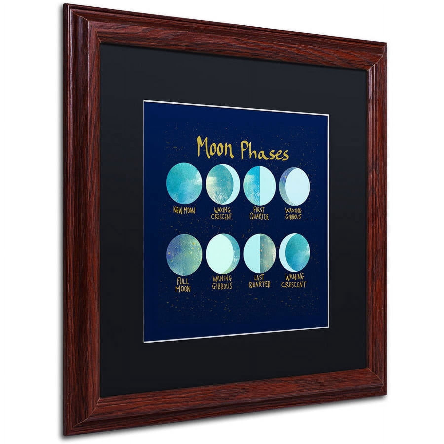 "Moon Phases" Canvas Art by Lisa Powell Braun, Black Matte, Wood Frame