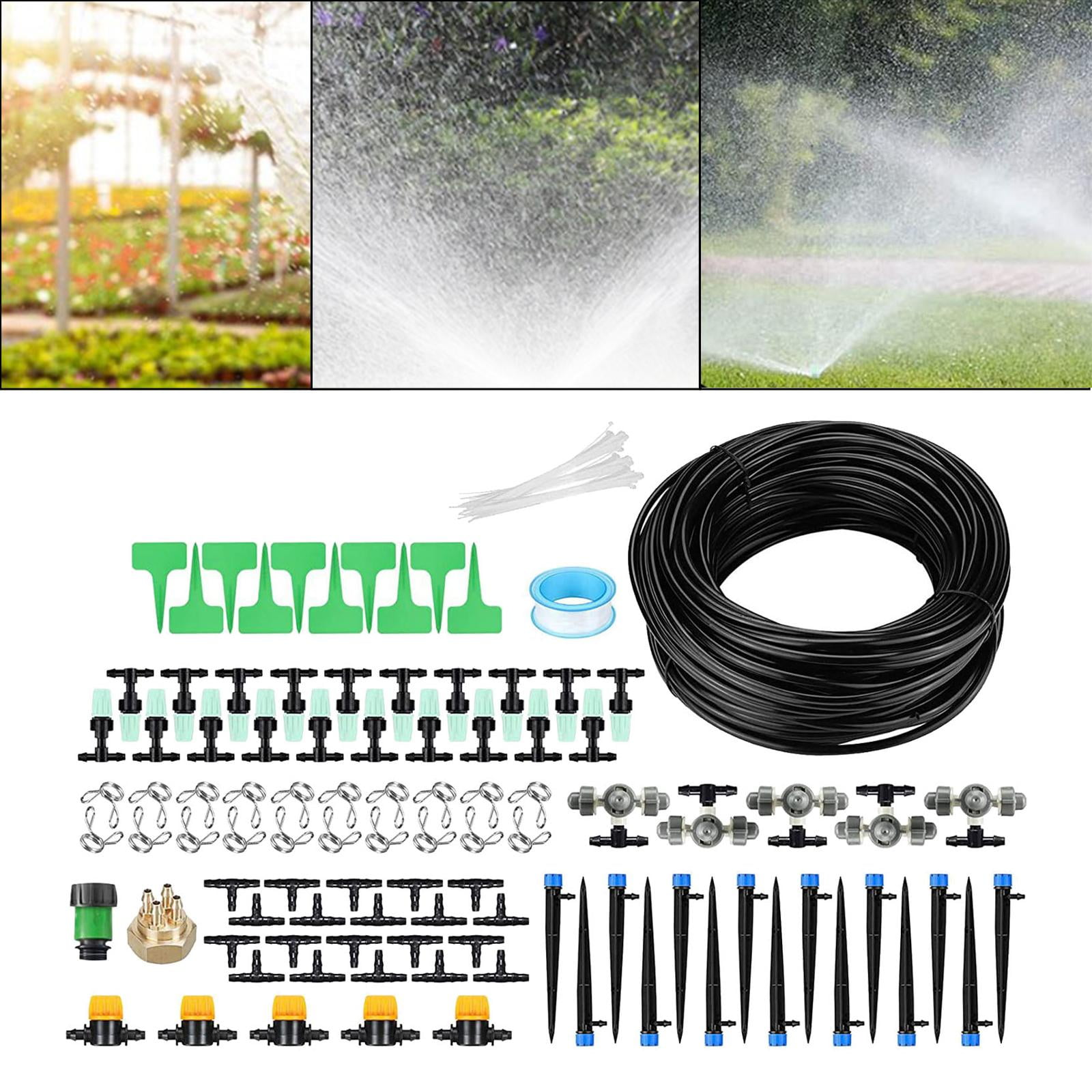 oshhnii Drip Irrigation Set Outdoor Threaded with Barb Garden Irrigation Tubing Hose 40m