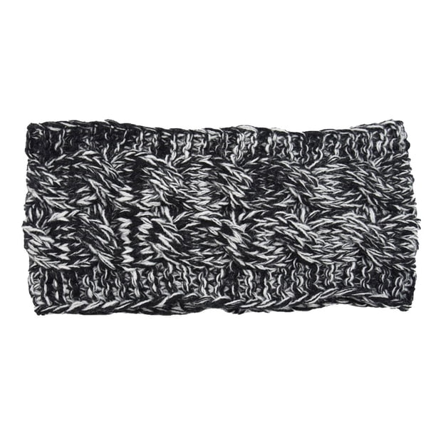 Guardurnaity Diademas invierno otoño Protector de cabeza de ganchillo grueso Universal señoras orejeras diademas accesorios para el cabello para Accesorio para el cabello Blanco negro