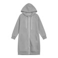 thumbnail image 7 of yillto Womens Long Jacket Hoodie Sweatshirts Full Zip up Comfy Warm Fashion Fall Casual Coats with Pockets, 7 of 7