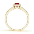thumbnail image 2 of ANGARA Natural Oval Ruby Split Shank Halo Engagement Ring in 14K Yellow Gold for Women (Size-6x4mm) | July Birthstone, Birthday, Anniversary, Jewelry Gift for Women | Natural Ruby Ring, 2 of 10
