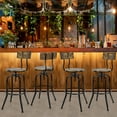 thumbnail image 3 of Gymax Set of 4 Industrial Bar Stool Adjustable Swivel Counter-Height Dining Side Chair, 3 of 10