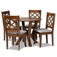 thumbnail image 2 of Baxton Studio Zoe Upholstered and Walnut Brown Finished Wood 5-Piece Dining Set, 2 of 5