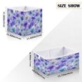 thumbnail image 2 of Foldable Fabric Storage Bin Home Cubes Clothing Organizer Bins Large Collapsible Box Basket for Home Organizer Watercolor Blue-purple Flowers, 2 of 7