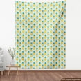 thumbnail image 3 of Ambesonne Pineapple Fabric by the Yard Upholstery, Tropical Fruit on Stripes, 5 Yards, Earth Yellow Teal, 3 of 4