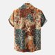 thumbnail image 4 of Hombres Casual Botones Playa Sin posicionamiento Estampado Turndown Camisa de manga corta Blusa Pompotops  oipoqjl49478, 4 of 8