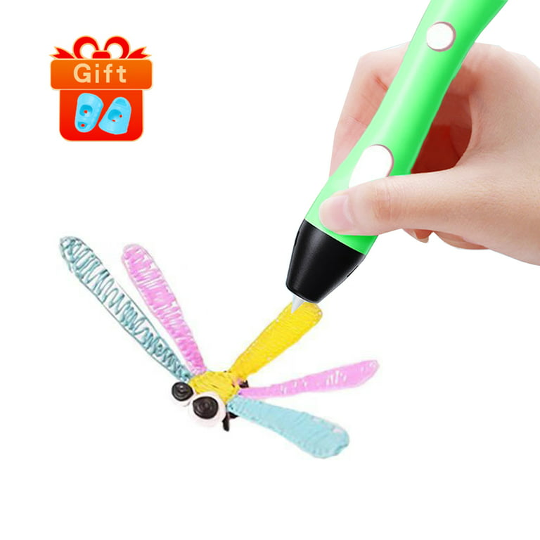 3D Printer Pen ABS 3D Printing Drawing Pen Kid Boy Girl 3D Pen With 3 PLA  Filament Unbranded (Green) 