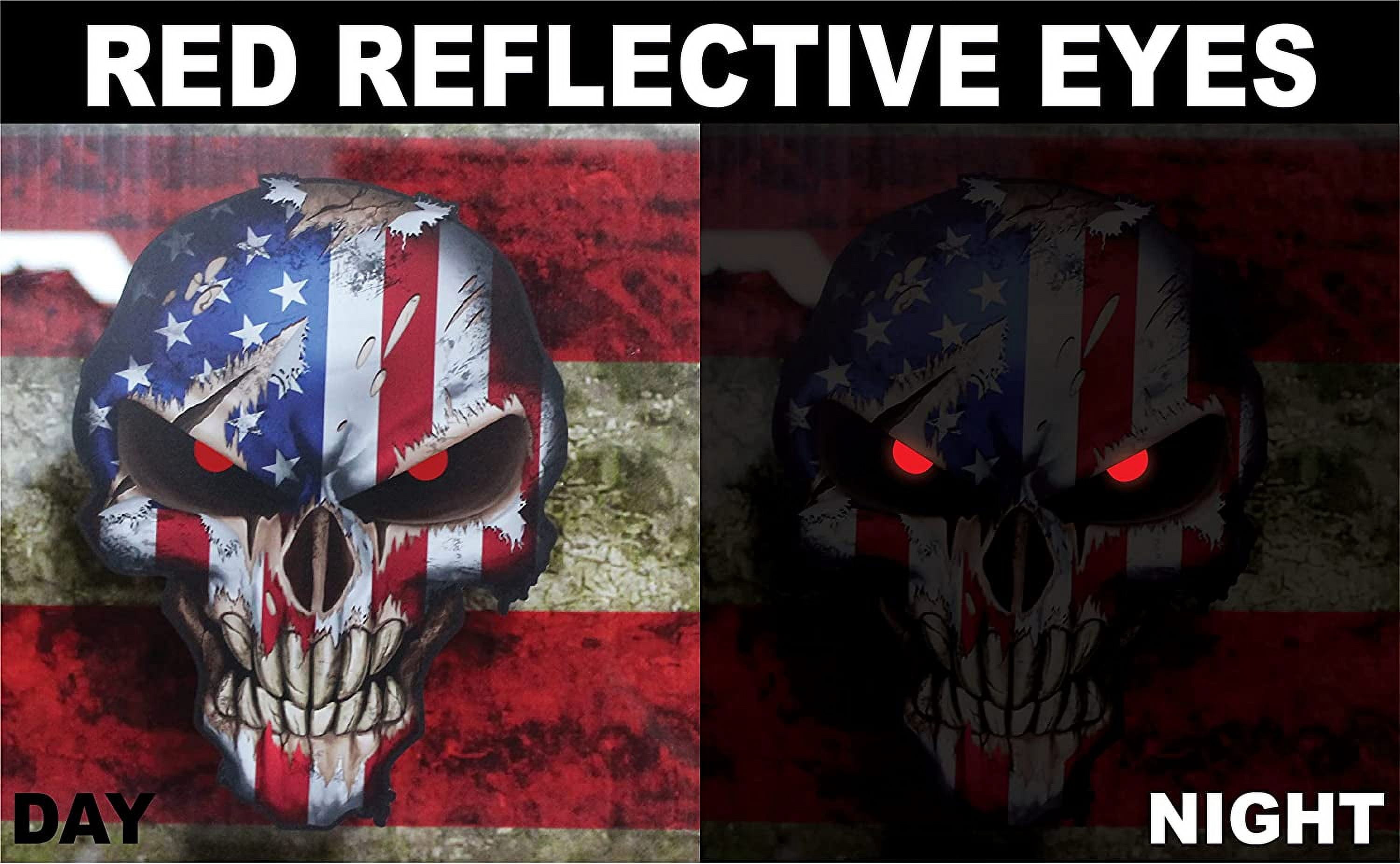 Black American Flag Decal Set Of 3 Donald Trump Skull Decals With USA Flag - Patriotic Car, Truck & Window Vinyl Stickers Trump Sticker - Foto 7