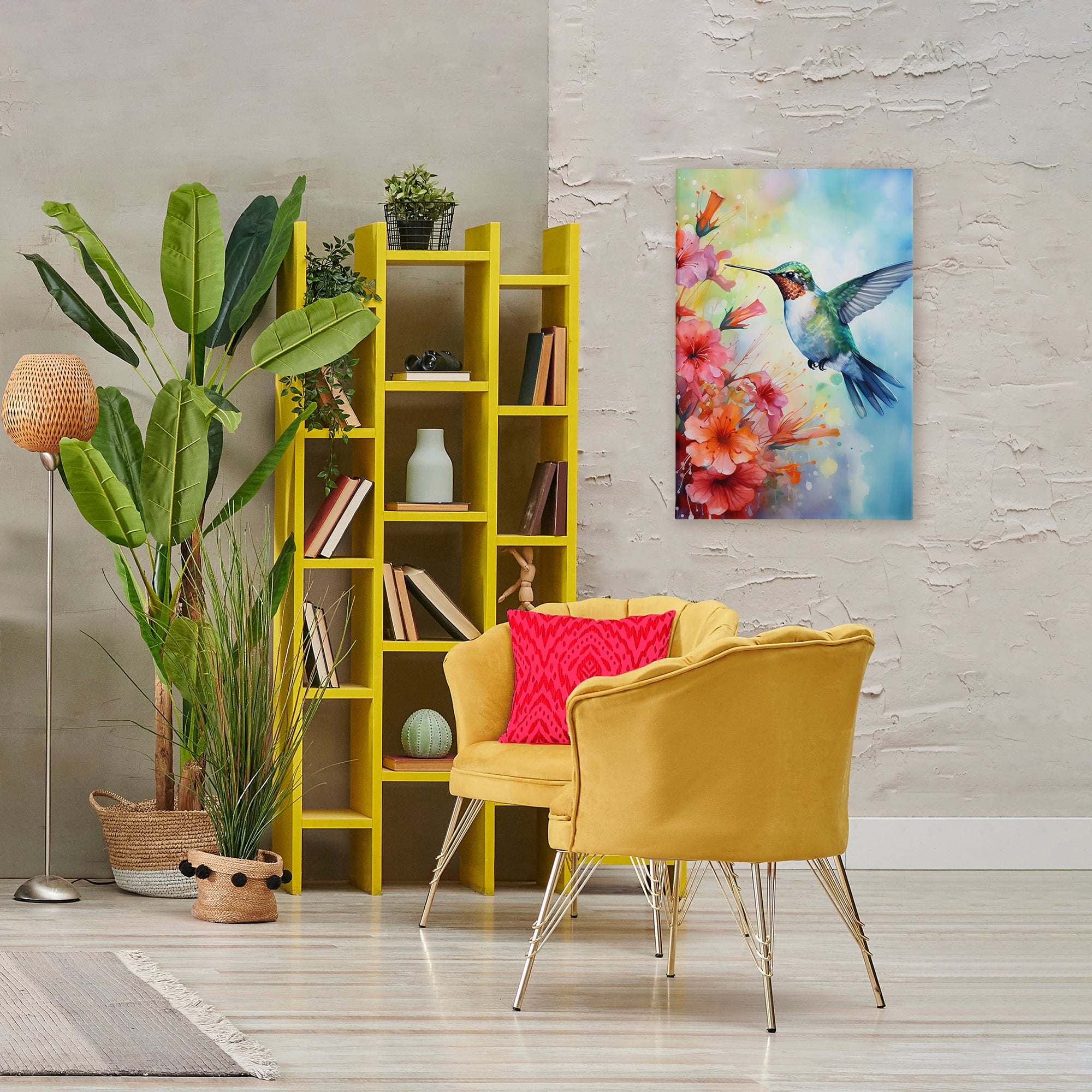 Stupell Industries Hummingbird Hibiscus Serenade Canvas Wall Art, design by Creative Studio