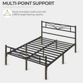 thumbnail image 5 of Topeakmart Metal Full Size Platform Bed with Cloud-inspired Design Headboard, Black, 5 of 7