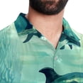 thumbnail image 5 of Whale Men's Casual Printed Button Down Short Sleeve Summer Beach Shirt, Unisex, 5 of 6