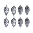 thumbnail image 3 of 8Pcs Cone Ornaments Christmas Decoration Xmas Tree Pendant Decorations for Thanksgiving Outdoor Party Living Room Winter Gray, 3 of 9