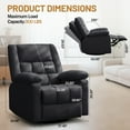 thumbnail image 2 of Korser Fauteuil Inclinable Pivotant à Bascule avec Massage en Lin pour Salon, Noir Foncé, 2 of 6