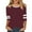 Wine, variant on MIXUE Womens Summer Tops Solid Color Round Neck Long Sleeve Casual Fashion Shirts For Women T-shirts Sportwear,Red,M