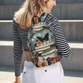 thumbnail image 6 of Honeii Vintage Art Butterfly Flower Print Canvas College Laptop Backpack, Durable Rucksack Travel Notebook Bag School Backpack Book Bag for Men Women-Small, 6 of 7