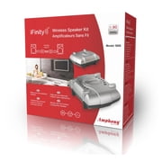 amphony wireless speaker kit with two wireless amplifiers, model 1800, makes surround speakers wireless, 2x80 watts, 300ft range, connect to any audio source, better-than bluetooth digital wireless