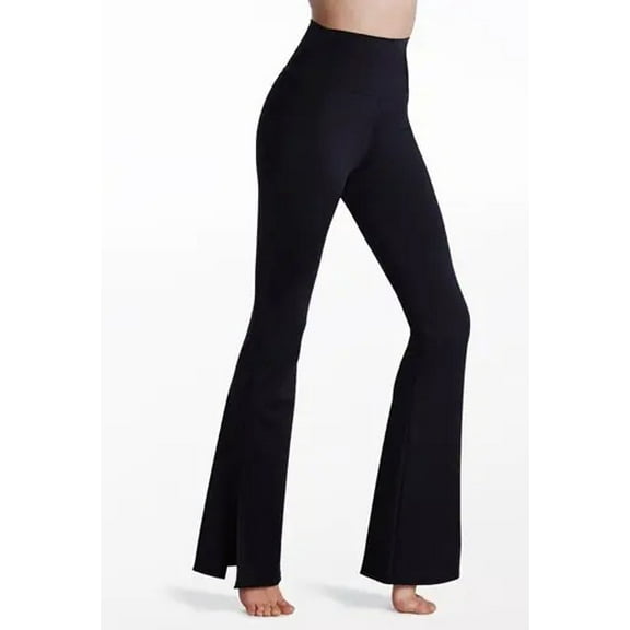 11 HONORE Women's Size 2 Jade Side Slit Flare Dance Leggings Black