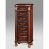 Lopez Seven-Drawer Jewelry Armoire With Mirror, Cherry