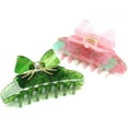 thumbnail image 6 of QinGoo Large Bow Hair Claw Clip for Women Non-Slip Thick Long Hair Accessory 1 Count, 4.3 Inch, Light Green, 6 of 6