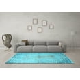 thumbnail image 3 of Ahgly Company Indoor Round Oriental Light Blue Industrial Area Rugs, 5' Round, 3 of 4