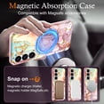 thumbnail image 4 of CASEFIV for Samsung Galaxy S26 Case,[Magnetic Invisible Stand][Military-Grade Drop Protection] Slim Glossy Marble Pattern Back Shockproof Protective Phone Cover,Rose Gold Marble, 4 of 6