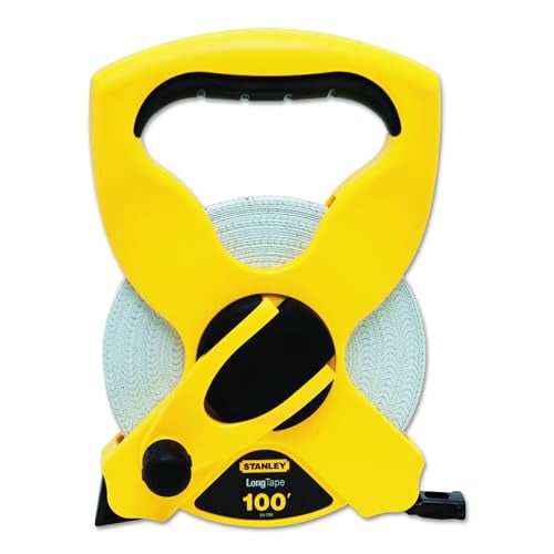 Stanley Hand Tools 34-106 – 3/8 Inch X 100 Foot High Visibility Tape Measure Reel For Job Sites & Long Measurements