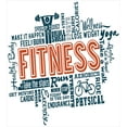 thumbnail image 3 of Fitness Duvet Cover Set, Sports and Exercise Related Words Retro Typography Active Lifestyle, Decorative 3 Piece Bedding Set with 2 Pillow Shams, Queen Size, Dark Blue Orange and White, by Ambesonne, 3 of 3