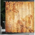 thumbnail image 4 of Ambesonne Vintage Shower Curtain, Treasure Map Compass, 69"Wx84"L, Tan, 4 of 5
