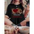 thumbnail image 1 of Chic Leopard Heart Print Women's T-Shirt - Casual Crew Neck, Short Sleeve, Stretchy Polyester Blend, Machine Washable - Perfect for Summer & Casual Attire, 1 of 6