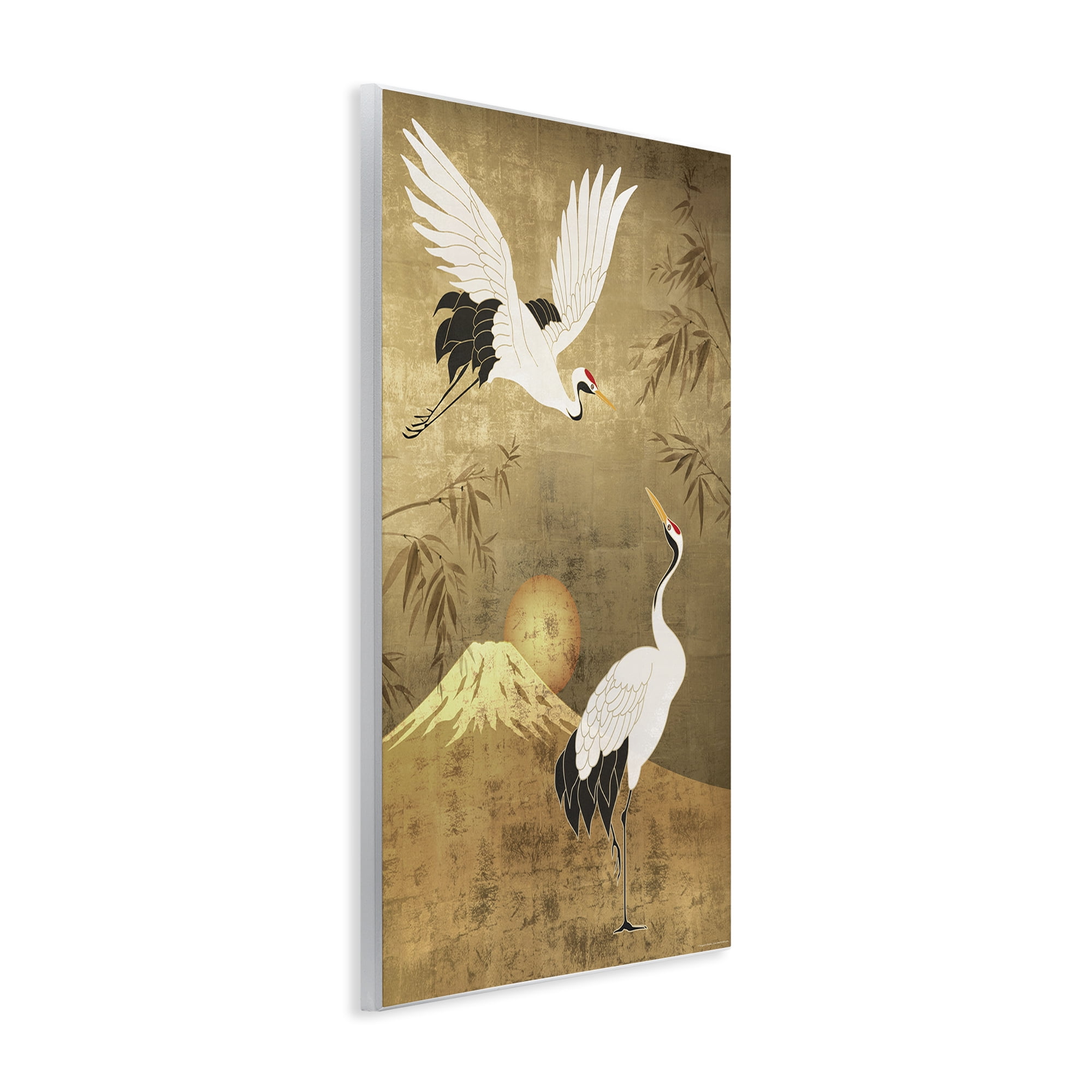 Stupell Industries Traditional Cranes & Mountain Animals Painting Unframed Art Print Wall Art, 13 x 19