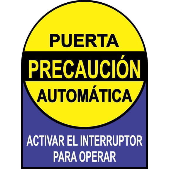 6in x 8in Puerta Automatica Sticker
