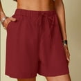 thumbnail image 3 of HTNBO Linen Shorts for Women Casual Summer Plus Size Beach Shorts with Pockets Comfy Lounge Shorts, 3 of 6