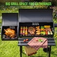 thumbnail image 2 of Vebreda 44" Charcoal Grill with Offset Smoker, BBQ Barrel Grill with Side Firebox for Outdoor Backyard Patio Cooking, Black, 2 of 9