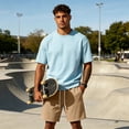 thumbnail image 6 of Heavyweight Thick Men's Sweat Shorts Baggy Sweatpants Mens Lounge SweatShorts Camel M, 6 of 8