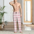 thumbnail image 4 of Bingfone Plaid Heart Mens All Over Print Sleep Pajama Pants-XX-Large, 4 of 4