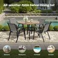 thumbnail image 7 of STARY 5 Pieces Outdoor Dining Set with 1.57" Umbrella Hole, Patio Stackable Dining Textilene Chairs and 41" Iron Round Table for 4 People, Garden, 7 of 7