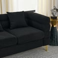 thumbnail image 6 of 81.5'' Oversized Corner Sofa, L-Shaped Sectional Sofa Couch with 3 Cushions, Modern 5-Seater Corner Sofas with Gold Metal Legs for Living Room, Bedroom, Apartment, Office, Black, 6 of 9