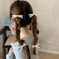 thumbnail image 6 of 1PC Fashion Hair Accessories Ballet Ribbon Headwear Bang Clip Sweet Bow Hairpin Bowknot Hair Clips WHITE 1PC, 6 of 7
