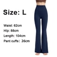 thumbnail image 2 of Pantalones de yoga acampanados para mujer, pantalones de cintura alta con realce de glúteos y pierna ancha, pantalones deportivos de fitness Micro Lama - azul oscuro 626, 2 of 5