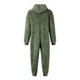 thumbnail image 4 of YOUYEDIAN Girls Zip Up Onesie Pajamas, Fleece Hooded Romper, Cute Warm Sherpa Lined Sleepwear Mint Green 6-7 Years, 4 of 5